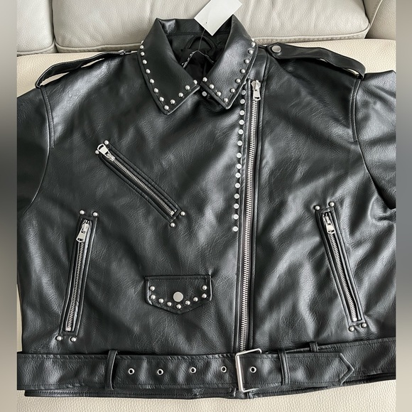 Zara Women’s Faux Leather Biker Jacket - Size XL - Picture 3 of 10